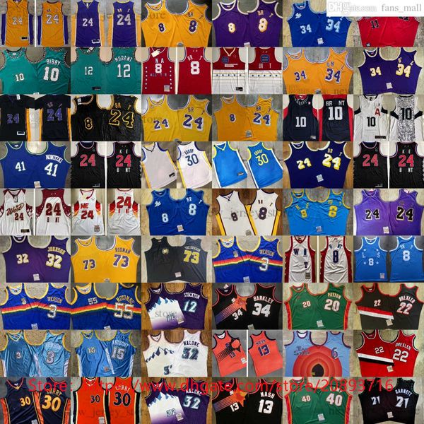 Mitchell e Ness 1996-97 Maglia da basket ovest autentica Los 24angeles 8 Blackmamba Mike Bibby John Stockton Malone Steve Nash Charles