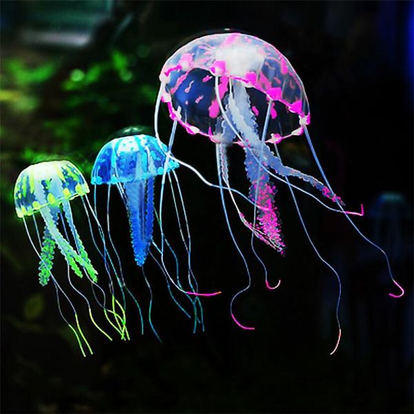 Decorazioni Nuotata Effetto incandescente Meduse artificiali Acquario Decorazione Acquario Subacqueo Pianta viva Ornamento luminoso Paesaggio acquatico 230619