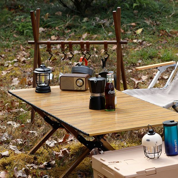 Tragbare Outdoor-Möbel, zusammenklappbar, Aluminiumlegierung, Frühlingsrollentisch, Garten, Camping, Reiseutensilien, quadratisch, Picknick-Schreibtisch