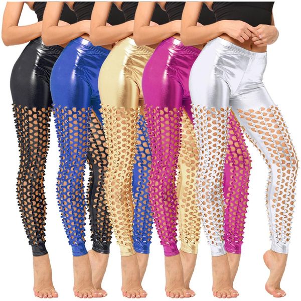 Calças de Yoga Earth Slim Lantejoulas Glitter Para Roupas de Férias Casuais Leggings de Yoga Pernas Calças Femininas Leggings de Lantejoulas Brilhantes