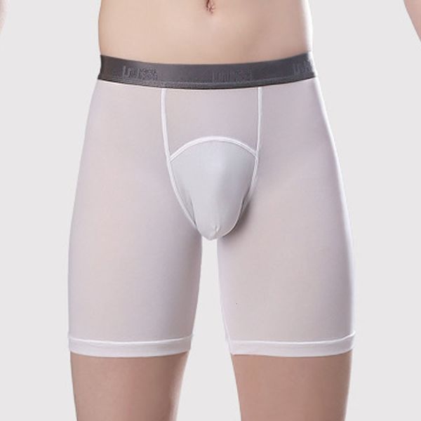 Cueca Boxer Longa Masculina Bolsa Convexa Cueca Boxer Esporte Compressão Sob Camada Calcinha Curta Boxer Sexy Respirável Roupa Interior Macia 230619