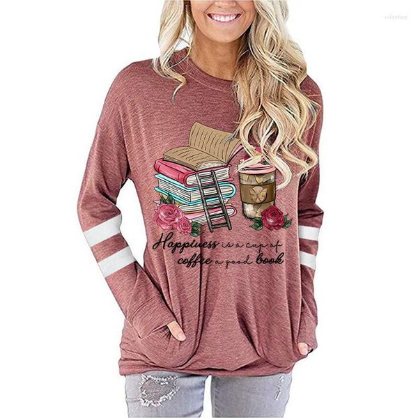 Frauen T-shirts Rosa Kaffee Druck Frauen T-shirts Hohe Tops Koreanische Casual Lustige Hemd 2023 Frühling Kleidung Für Dame Yong mädchen Top T