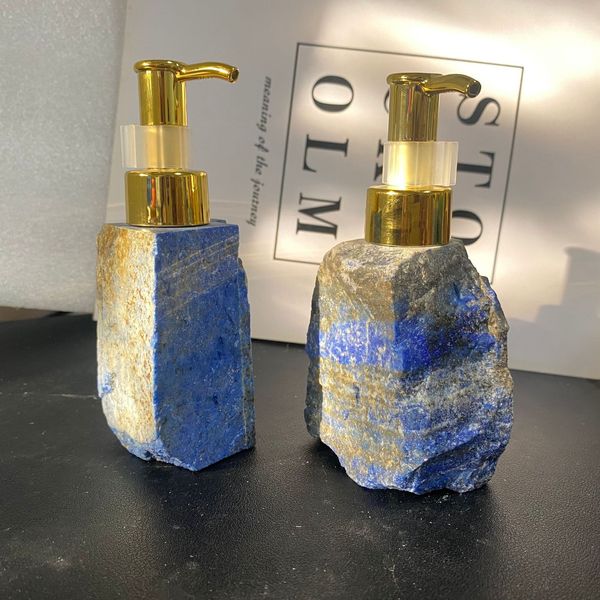 Bottiglia di shampoo in quarzo di rosa in cristallo fatto a mano in pietra grezza irregolare lapis lapis lapis lapisplepsplep bottle decorazioni da bagno