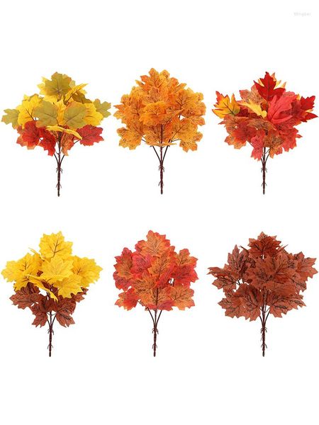 Dekorative Blumen gefälschte Herbstblätter 1 Stück künstliche Dekoration künstlicher Ahorn für Hochzeitsfeier und Thanksgiving-Dekor