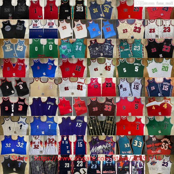 Mitchell e Ness Authentic Ed East Maglie da basket Shady Allen Iverson Rose Durant Kidd Un altro Wade Spud Vince Carter Mutombo Mcgrady