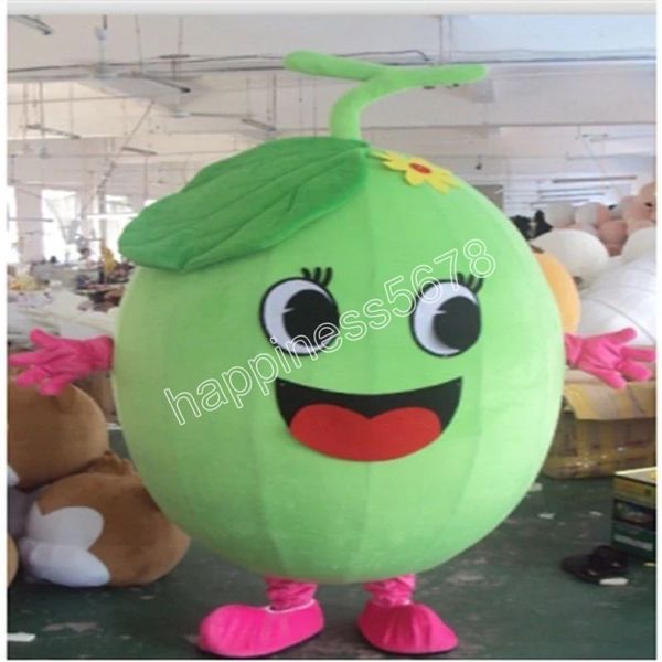 Vestito operato da tema di personalizzazione del costume della mascotte del melone verde di alta qualità Vestito da festival dell'abito dell'annuncio pubblicitario