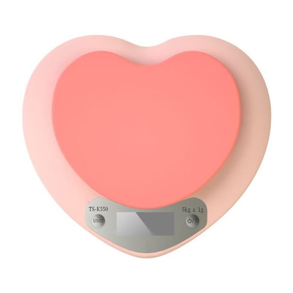 Escalas de pesaje Pink Heart Mini Electronic Digital Kitchen Escala Gram Baking 2000g/0.1g Drop entrega Oficina Escolar Busines Dheiq