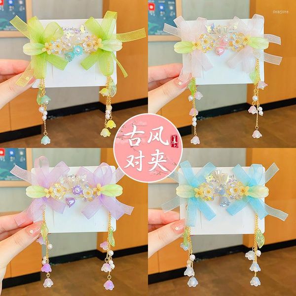 Accessori per capelli Carta di fiori antichi per bambini Stile cinese Step Shake Nappa Copricapo Abbigliamento per bambine Hanfu Accessori