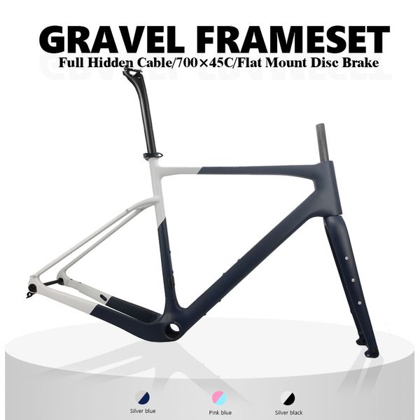 Car Truck Racks Carbon Gravel Frame 700C45C Bike BB386 Flat Mount Disc Brake Bike Frameset Road bike frames 230617