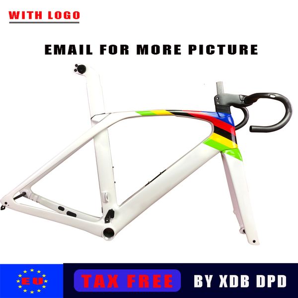 Racks de caminhão de carro freio a disco T1000 UD Carbon Road Bike Framest Top SLR Racing Bicycle Frame com Handleabr Stem XDB DPD Shiping 230617