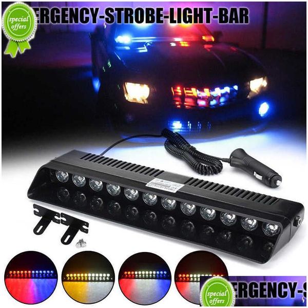 Outras luzes de sinal 12V 12W Emergência LED Strobe Light Aviso Vermelho Azul Âmbar Branco Flasher Torre Montagem de Carro Drop Delivery Mobiles Dhrdt