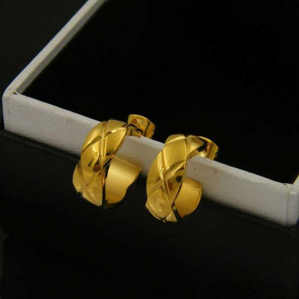 Orecchini a bottone in oro 18 carati per orecchini da donna con orecchini di design di lusso per ragazze R230619