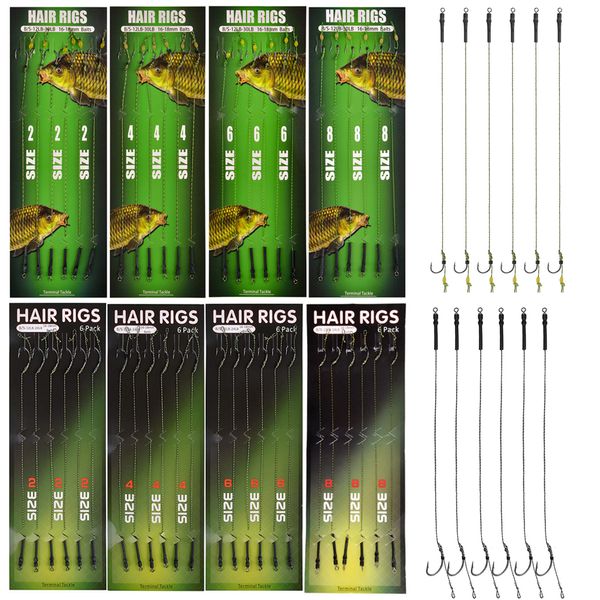 Acessórios de pesca 2448PCS Carpa Bait Rig Boilies Ready Made Amarrado Fishhooks Terminal Method Feeder Carp Fishing Hooks Set Tackle Set 230619