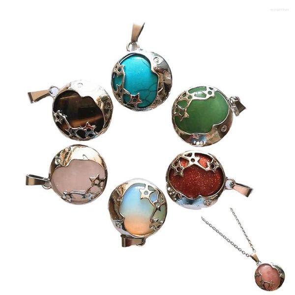 Collane con ciondolo Charm in opale filigrana fai da te con diversi disegni Collana in pietra placcata color argento