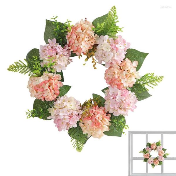 Декоративные цветы гордца дверь венок 15,7 дюйма спереди искусственный розовый и фиолетовый цветок для свадебного сада стена домашний декор