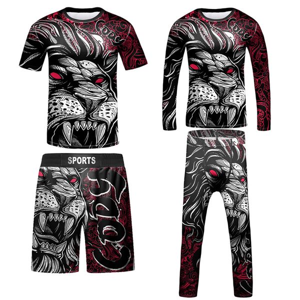 Altri articoli sportivi Kid MMA Rashguard Jiu jitsu T-shirtPant Sets Bjj Gi Kickboxing Abbigliamento Ragazzi Bambini Muay Thai Pantaloncini MMA Compression Shirts 230617