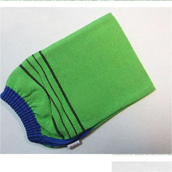 Spazzole da bagno Spugne Scrubber Double Sided Corea Hammam Scrub Mitt Magic Peeling Guanto Rimozione dell'abbronzatura esfoliante Wa1635 Drop Deliv Dhqjm