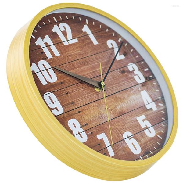 Orologi da parete Orologio a grana di legno imitazione Home Decor moderno Stile nordico Aula Kid's Hanging Unico digitale