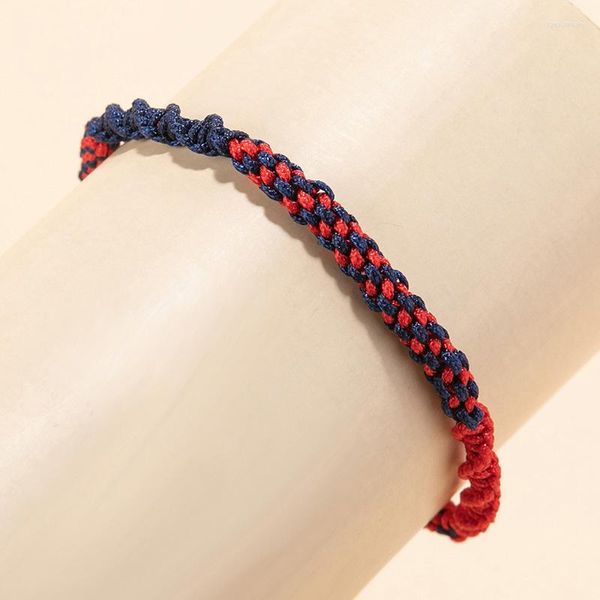 Pulseras con dijes Budista tibetano Brazaletes de la suerte para hombres Nudos hechos a mano Hilo de nylon Pulsera de cuerda roja