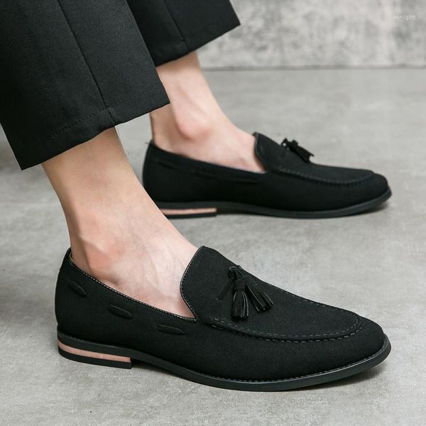 Отсуть обувь Италия Замшевые кисточки кожа дизайнер бренд мужчина бизнес -вечеринка выпускная вечеринка.