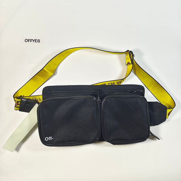 Sarı endüstriyel kayış tasarımcısı messenger çanta çapraz gövde göğüs çantası yype sokak kemer çantası siyah açık fanny paketi kalça çantası çıkarılabilir torbalar