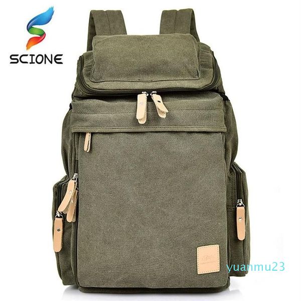 Outdoor-Taschen Große Kapazität Männer Reisen Klettern Laptop Rucksack Leinwand Vintage Daypack Männlich Retro Casual Rucksack Teenager Schule