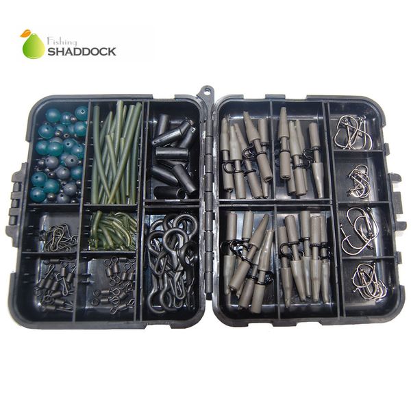 Angelzubehör Shaddock Fishing 160PCSBox Angelzubehör PerlenHakenRohreWirbel Köderterminal Rigs Karpfenangeln Tackle Boxen 230619