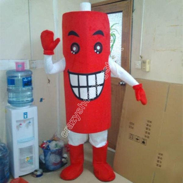 Trajes da mascote Halloween Fancy Party Dress Red Battery Cartoon Character Carnaval Xmas Easter Publicidade Festa de Aniversário Traje Outfit