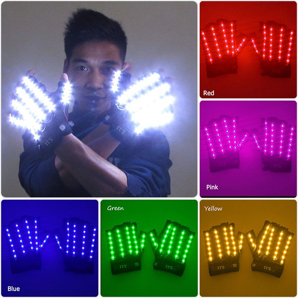 Neuheit-Spiele-Stil, 1 Paar, 2 Stück, LED-Handschuhe, Rave-Licht, halber Finger, Beleuchtung, Tanzparty, Bühnenaufführung, Dekoration 230619