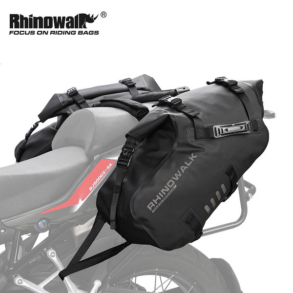 Outdoor-Taschen Rhinowalk 28L Wasserdichte Motorradtasche 2 Stück Universal Fit Pannier Sattelseite Aufbewahrungsgabel Reisegepäck 230619