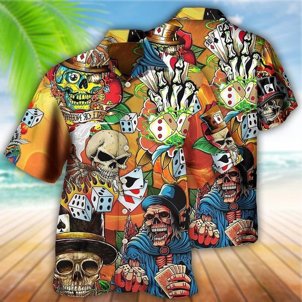 Camicie casual da uomo Horror Skull Camicia hawaiana per uomo Estate Stampa 3d Camicia a maniche corte Fashion Trend Style Street Abbigliamento hip-hop 230619