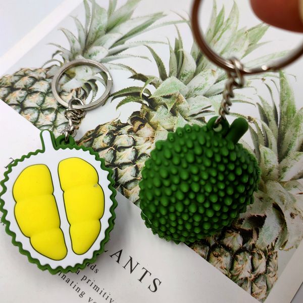 Chaveiro Durian 3D PVC desenho animado bonito frutas chaveiros de plástico pingente de brinquedo presente