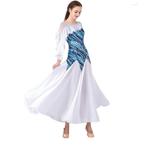 Стадия Wear Waltz Ballroom Dress Dress Standard Dance Performance Costumes Women Fashion Evening Party Plate Fun