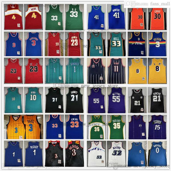 Mitchell e Ness 2007-08 Pallacanestro Maglia Kevin Garnett Allen Iverson Anthony Ewing Carter Mcgrady Hardaway Malone Mutombo Bibby Petrovic