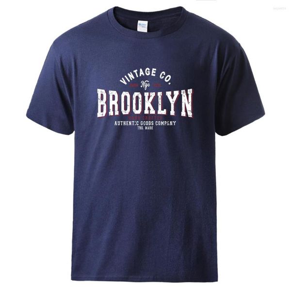 Erkek Tişörtleri Brooklyn York City Kişilik Baskı Gömlek Erkekler Büyük Boy T-Shirt Sıradan Gevşek Giysiler Pamuk Harajuku Erkekler