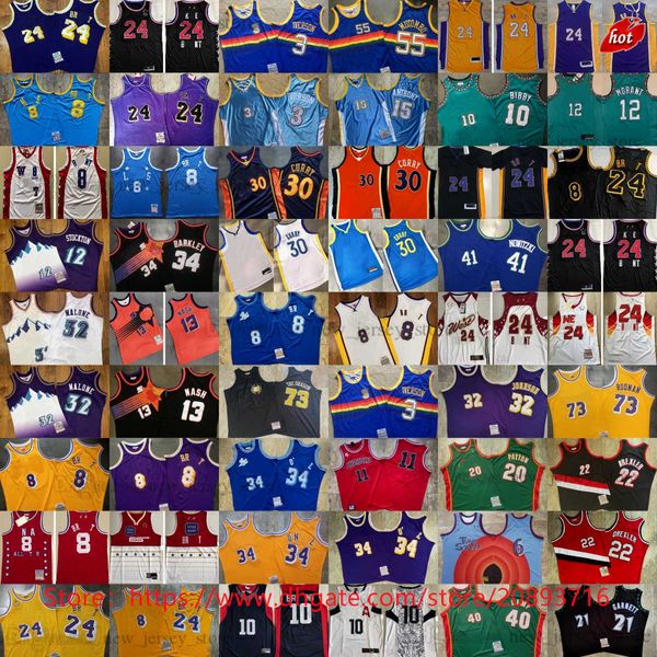 Mitchell und Ness West Basketballtrikot Blackmamba Carmelo Anthony Gary Payton Kevin Clyde Drexler Garnett Dikembe Jason Williams Mutombo