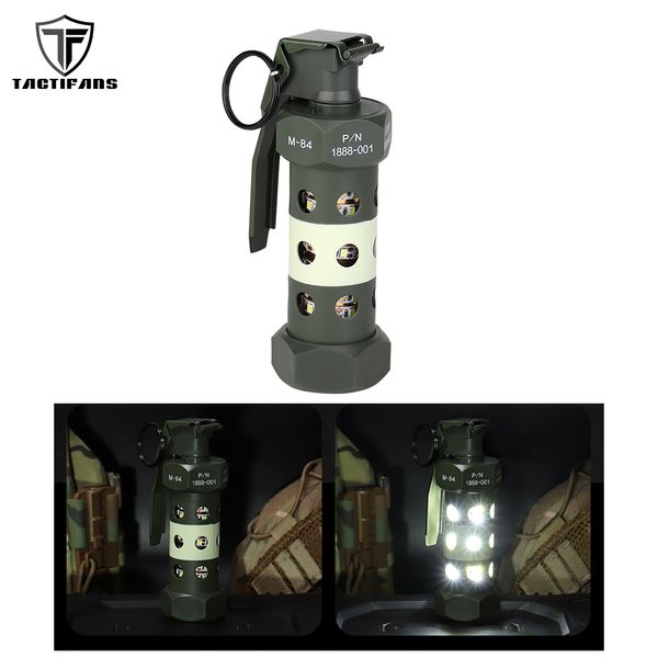 Outdoor Gadgets Outdoor Camping Licht Taktische M84 Granate Dummy Survival Strobe LED Lampe Nachahmung Modell Cosplay Requisiten Cosplay Militärische Ausrüstung 230617