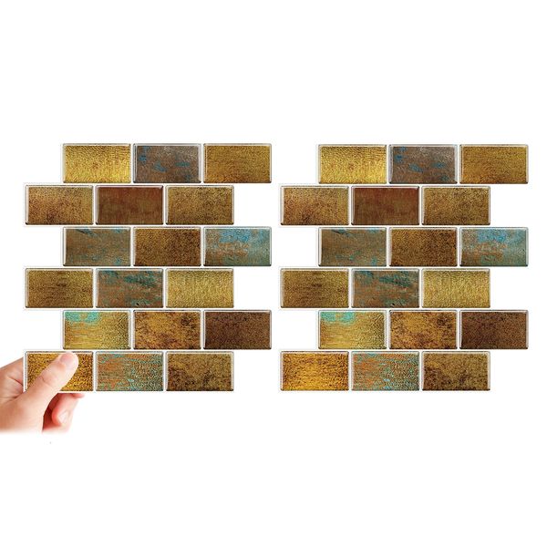 Adesivo per pannello murale 3D 3 fogli di carta da parati per pannello posteriore in piastrelle di ceramica sbucciate e incollate 30,5 cm x 30,5 cm carta da parati per cucina di alta qualità 230619