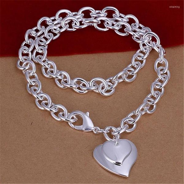 Ketten für Frauen Männer Schöne Mode Elegante Silber Farbe Charme Kette Herz Anhänger Ziemlich Schöne Dame Halskette Schmuck N252