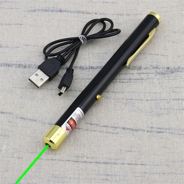 BGD 532NM Yeşil Lazer İşaretçi Kalem Yerleşik şarj edilebilir pil USB Şarj Lazer Ofis ve Öğretim için Lazer Pointer