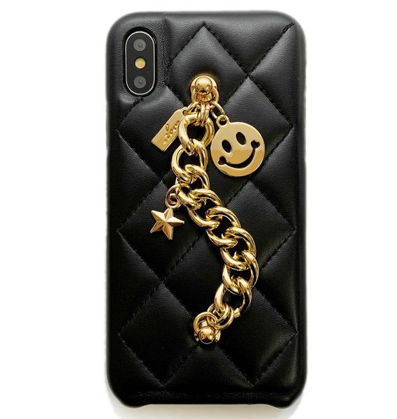 Pelle di design di lusso antiurto per custodie per telefoni per iPhone 14 12 13 11 Pro Max 14 13mini 14promax Custodie Custodie posteriori fondate PU con catena a bracciale