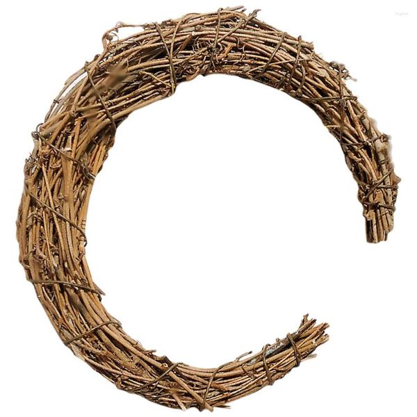 Dekorative Blumen Smilax Rattan DIY Kranz Mond Blumenmaterial Natürlicher Kreis Traumfänger Ring