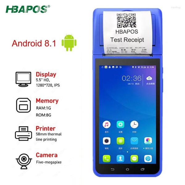 Drahtloser Wifi BT-Handheld-PDA Android 8.1 POS-Terminal-Belegdrucker Datensammler Tragbarer Barcode-Scanner Eingebaut