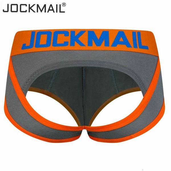 Men's fio dental JOCKMAIL cueca sexy masculina tanga tanga cuecas curtas cuecas gay masculinas abertas sem costas virilha Jockstraps 230619