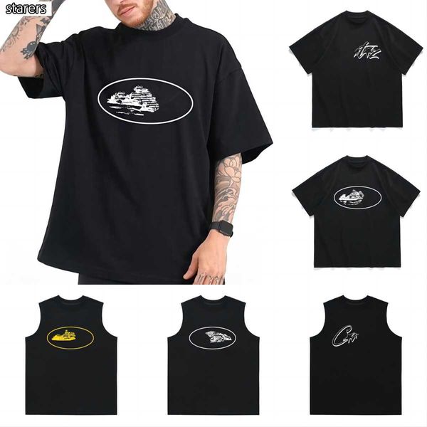 2023 Designer Corteizs maglietta American Street Hip Hop Lettera Stampa T-shirt manica corta Moda uomo Marchio Estate Allentato Girocollo Mezza manica Gilet Alcatraz S4