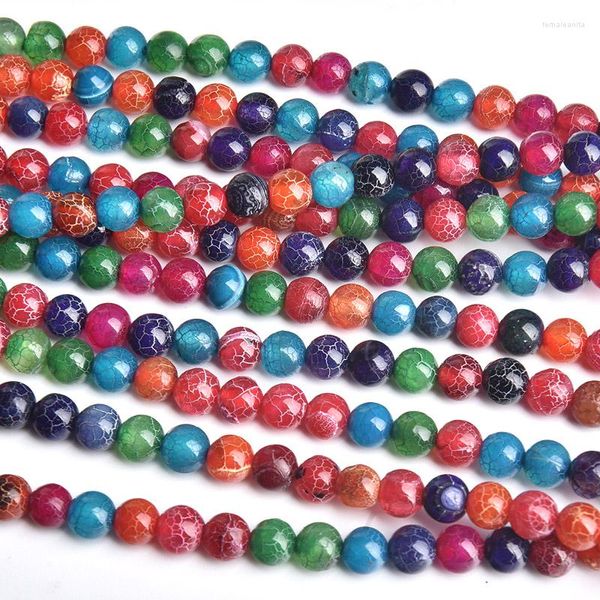 Perlen 6 8 10 mm gemischter bunter Naturstein für DIY-Herstellung von Halskette, Schmuck, Armband, Ohrringen, Zubehör