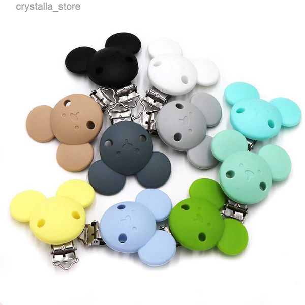 BOBO.BOX 1pc Contas de Silicone Mouse Chupeta Clipes Acessórios DIY Baby Clips Corrente Suporte para Mamilos Chupeta de Enfermagem Clipe de Silicone Brinquedo L230518