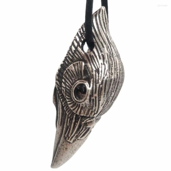 Anhänger Halsketten Wikinger Rabe Schädel Schmuck Nordischer Odin Vogel Krähe Symbol Männliche Halskette Amulett und Talisman Damen