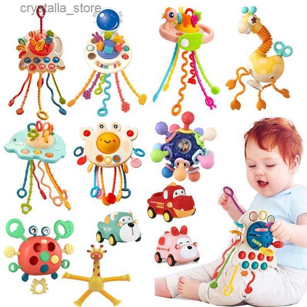 Brinquedos sensoriais Montessori para crianças Brinquedo de bebê 1 2 3 anos Puxe a corda Brinquedos educativos Desenvolvimento Fidget Brinquedo para bebês 6 12 meses L230518