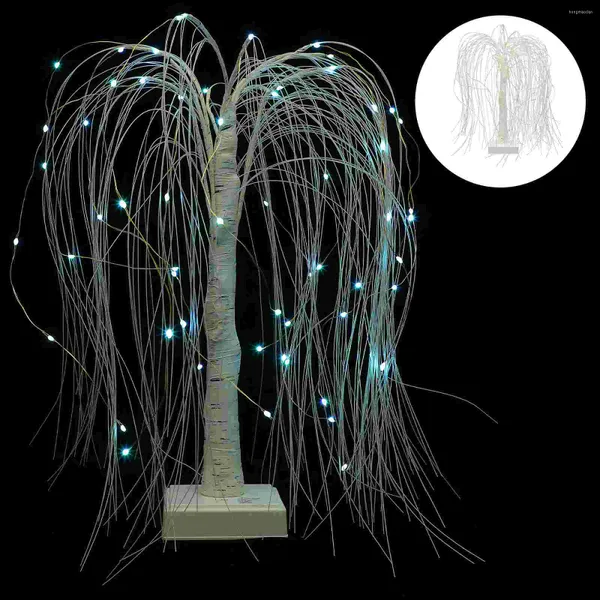 Fiori decorativi Luci a forma di albero Lampada da scrivania a casa Accenti di ornamento di rami a LED Salice illuminato alimentato artificiale